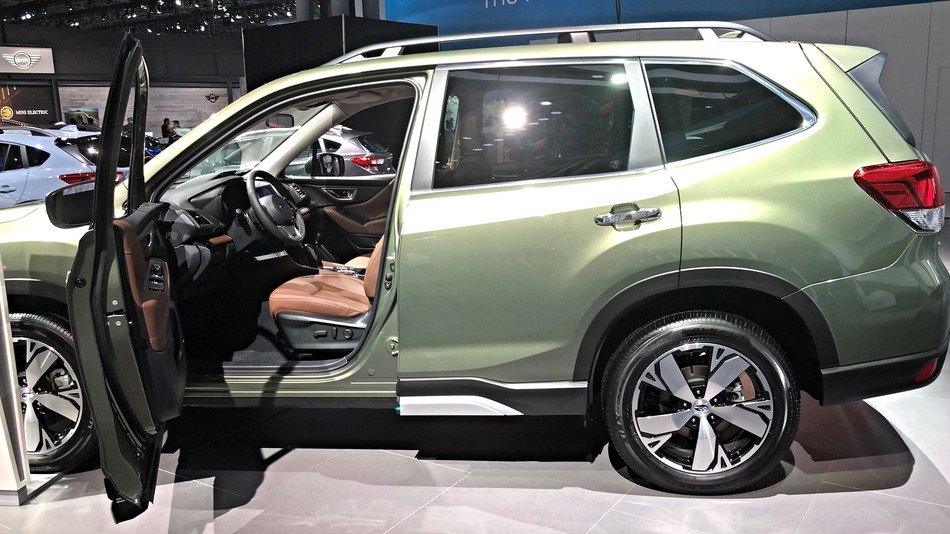 The 2019 Subaru Forester on display at the New York International Auto Show