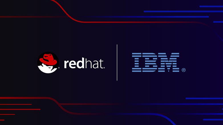 Red hat and IBM logos